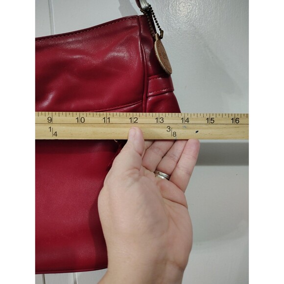 SAS Vintage Red Leather Adjustable Strap Shoulder Bag Purse Handbag - Picture 6 of 12